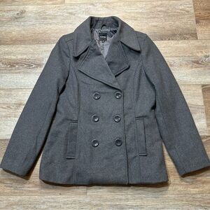 Rampage Charcoal Double-Breasted Peacoat